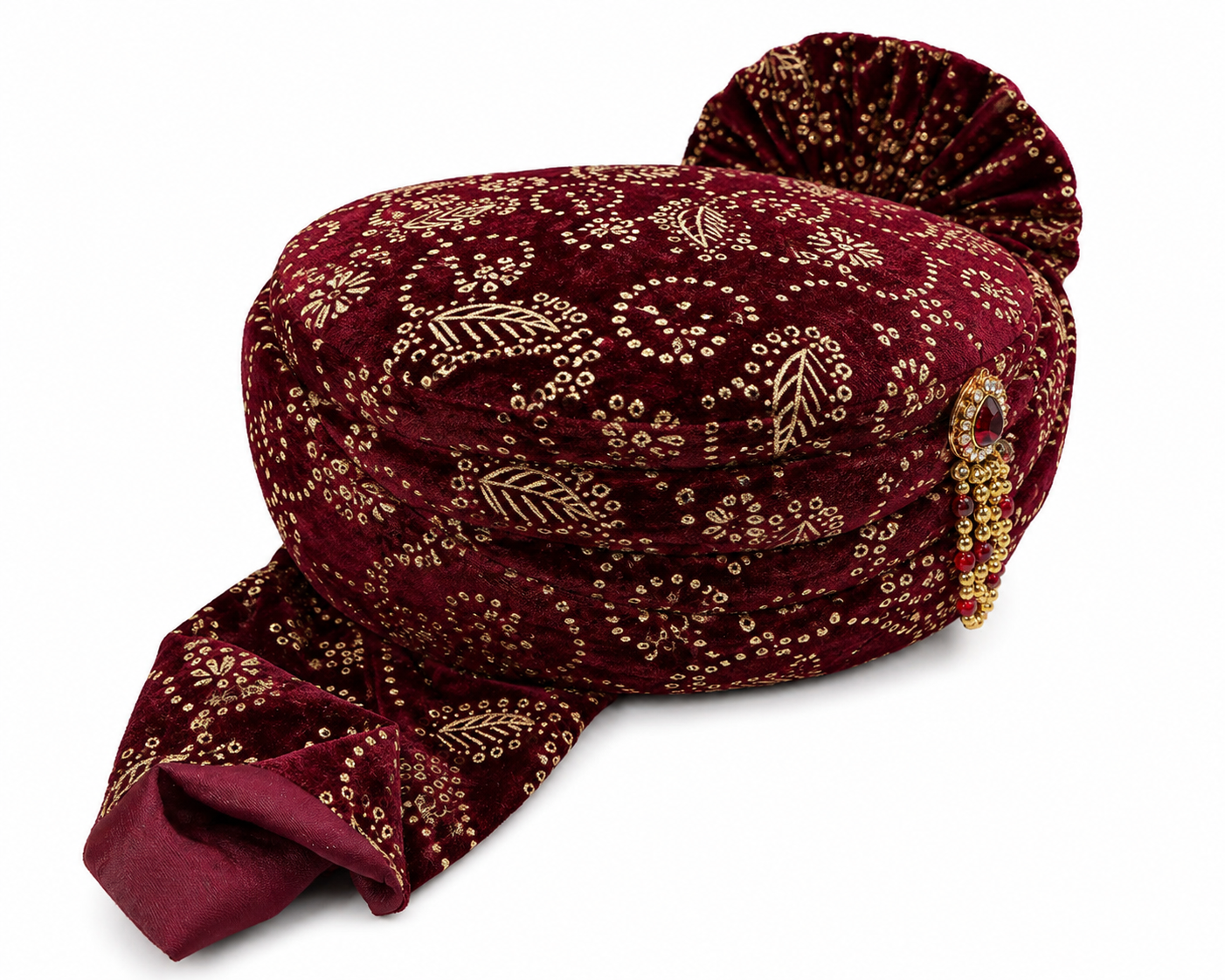royal red groom safa back view