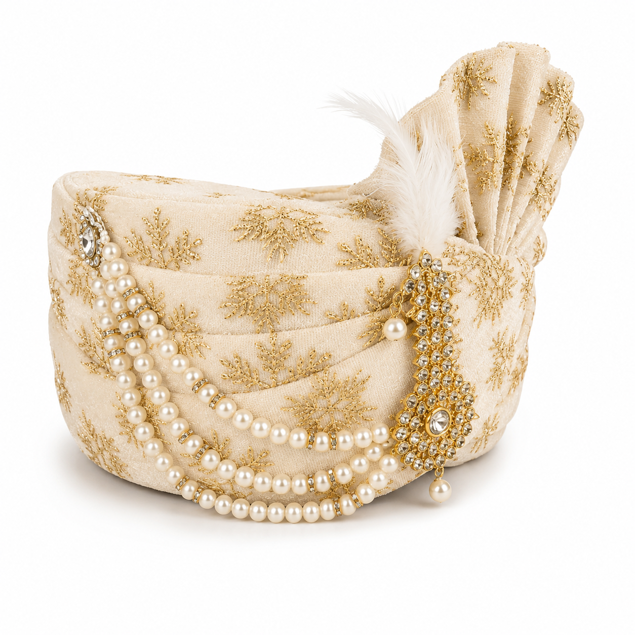 royal cream wedding safa side view